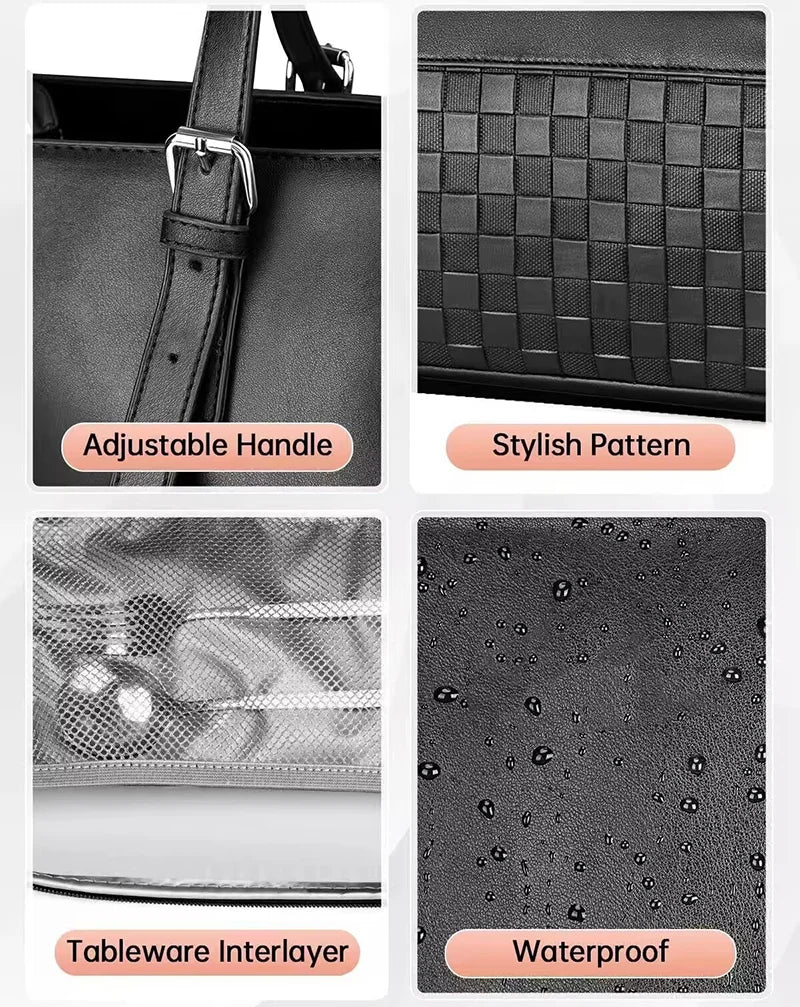 Portable insulated lunch tote with laptop bag design - FrescoLunch