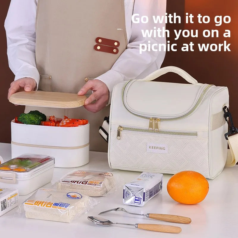 New Crossbody Insulated Lunch Bag - Thermal Food Tote for Office Workers, Leakproof Portable Meal Carrier for Picnic & School FrescoLunch