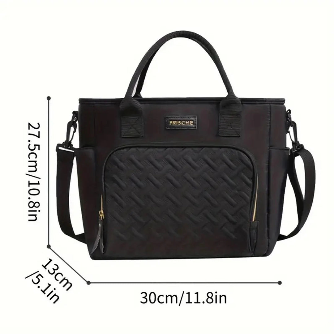 Large Insulated Lunch Bag Cooler Hand washable durable polyester lunch box with padded shoulder strap for work, school, picnics FrescoLunch