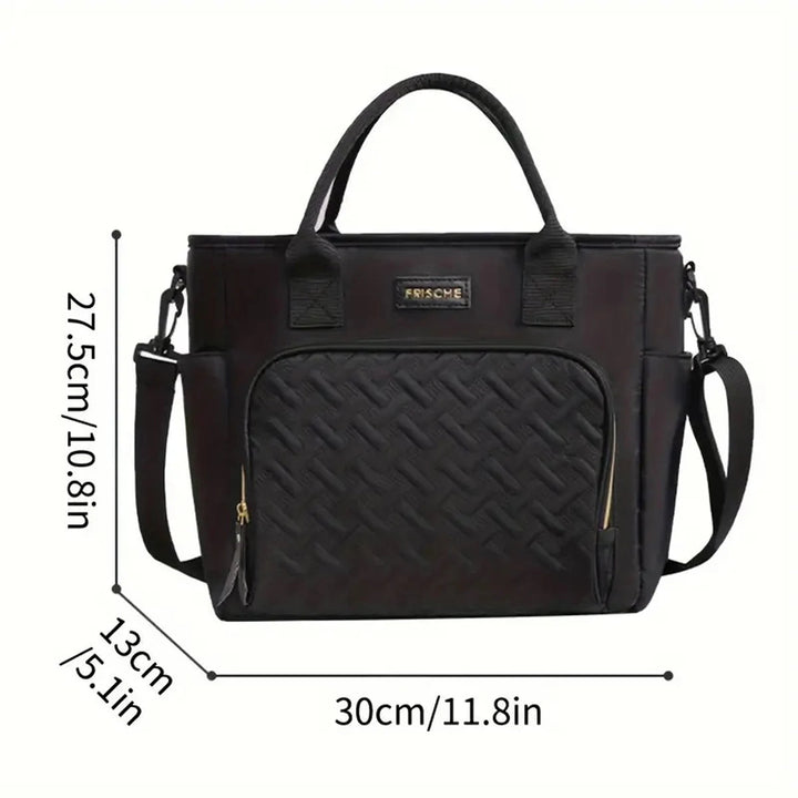 Large Insulated Lunch Bag Cooler Hand washable durable polyester lunch box with padded shoulder strap for work, school, picnics FrescoLunch