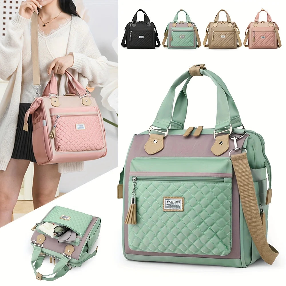 Women'S Insulated Lunch Handbag Outdoor Camping Thermal Shoulder Bags Leakproof Food Storage Pocket Fashion Travel Tote Bags FrescoLunch