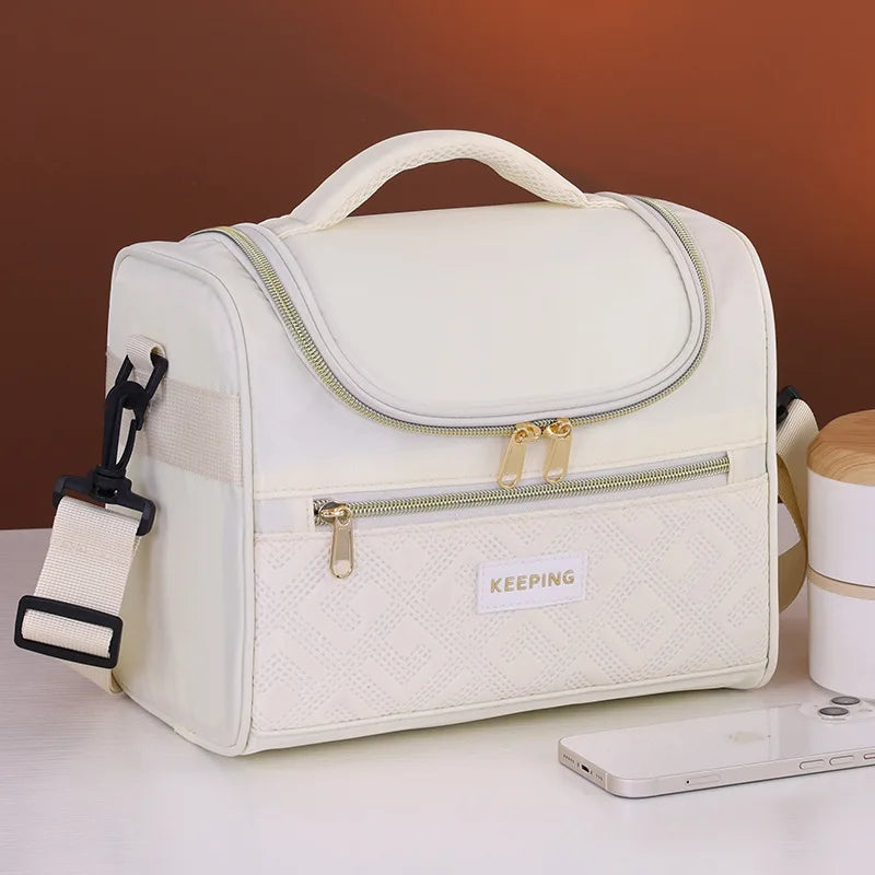 New Crossbody Insulated Lunch Bag - Thermal Food Tote for Office Workers, Leakproof Portable Meal Carrier for Picnic & School FrescoLunch