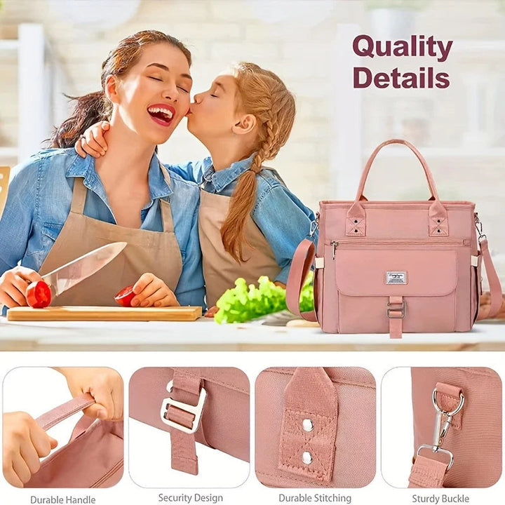Women's Thermal Lunch Bag Handheld Outdoor Camping bags Multifunctional Travel Shoulder Bag Portable Insulated Mommy Handbag FrescoLunch