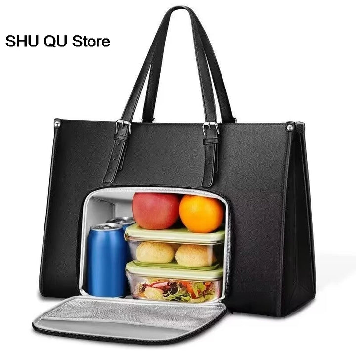 Portable insulated lunch tote with laptop bag design - FrescoLunch