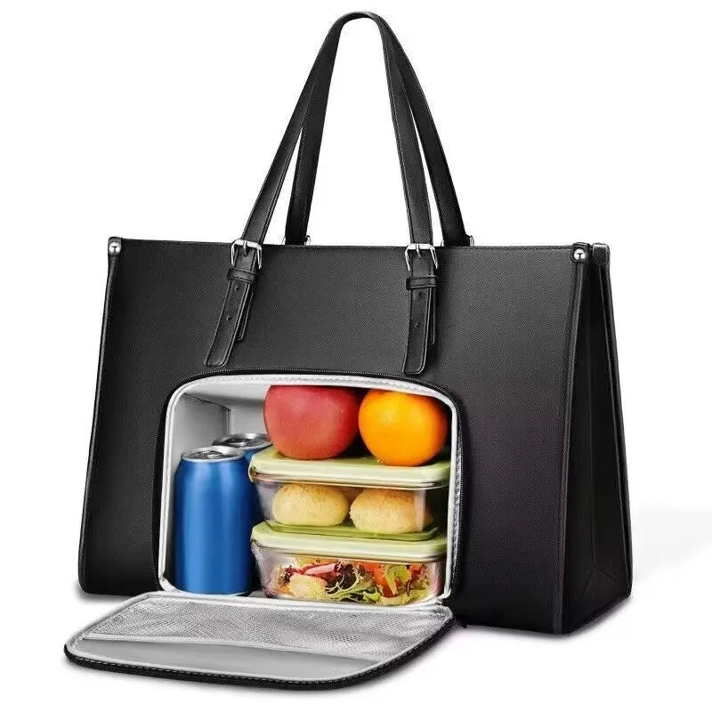 Portable insulated lunch tote with laptop bag design - FrescoLunch
