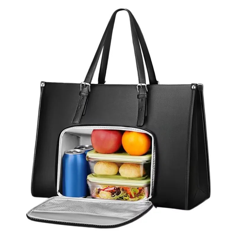 Portable insulated lunch tote with laptop bag design - FrescoLunch
