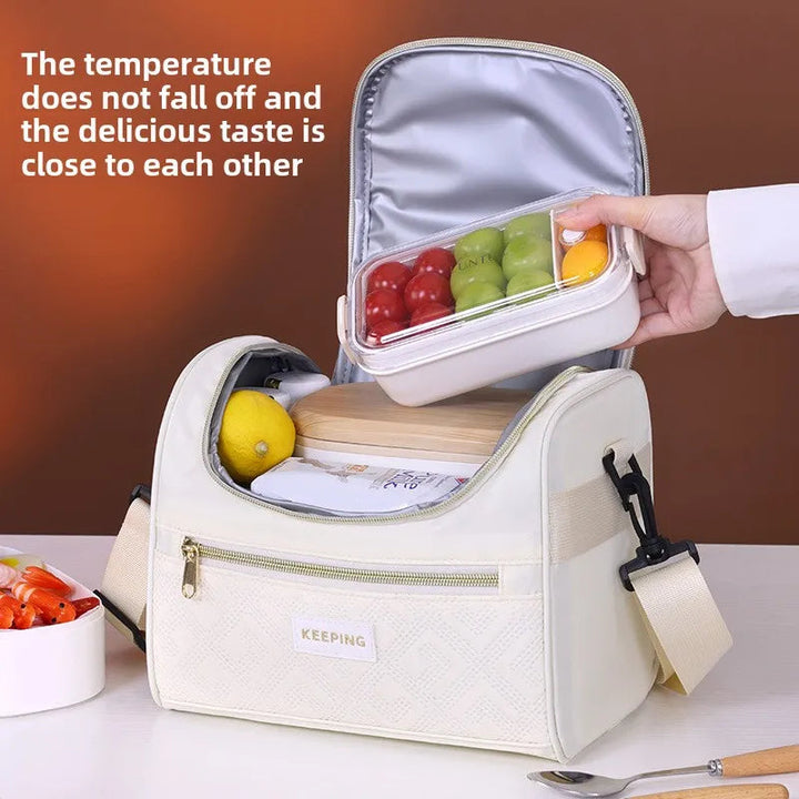 New Crossbody Insulated Lunch Bag - Thermal Food Tote for Office Workers, Leakproof Portable Meal Carrier for Picnic & School FrescoLunch
