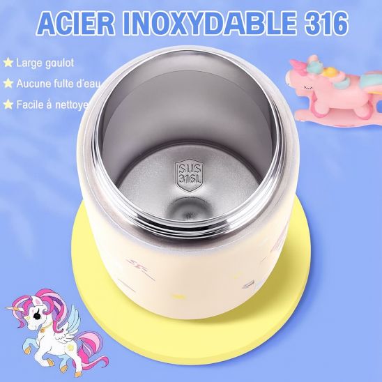 Gourde Enfant Isotherme 400 ml - Paille Étanche | Inox 316 - FrescoLunch