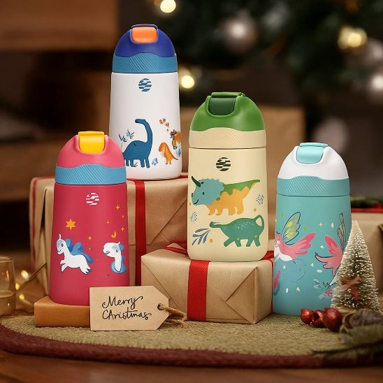 Gourde Inox Enfant 350 ml - Thermos-Fjbottle | Paille - FrescoLunch