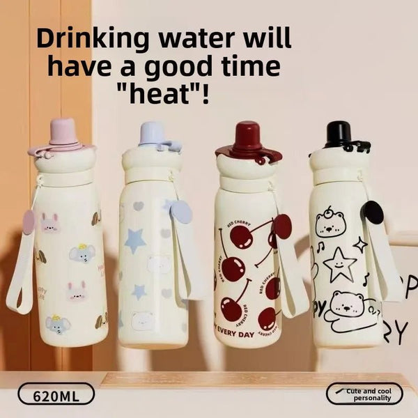 Gourde Inox Enfant 650ml - Double Paille | Sans BPA - FrescoLunch