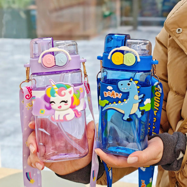 Gourde Paille Enfant 520ml - Licorne & Dino | Sans BPA - FrescoLunch