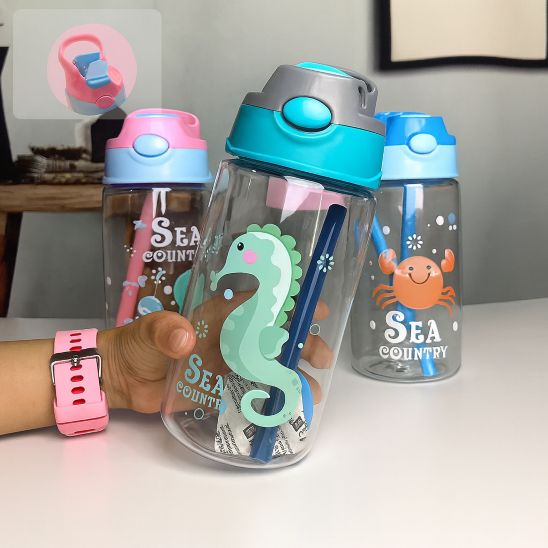 Gourde Personnalisée Enfant 480ml - Motifs Marins | Sans BPA - FrescoLunch