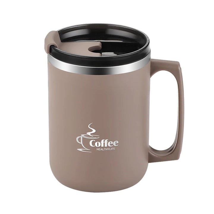 Mug inox 304ml kaki avec double paroi pour café, thé ou infusion