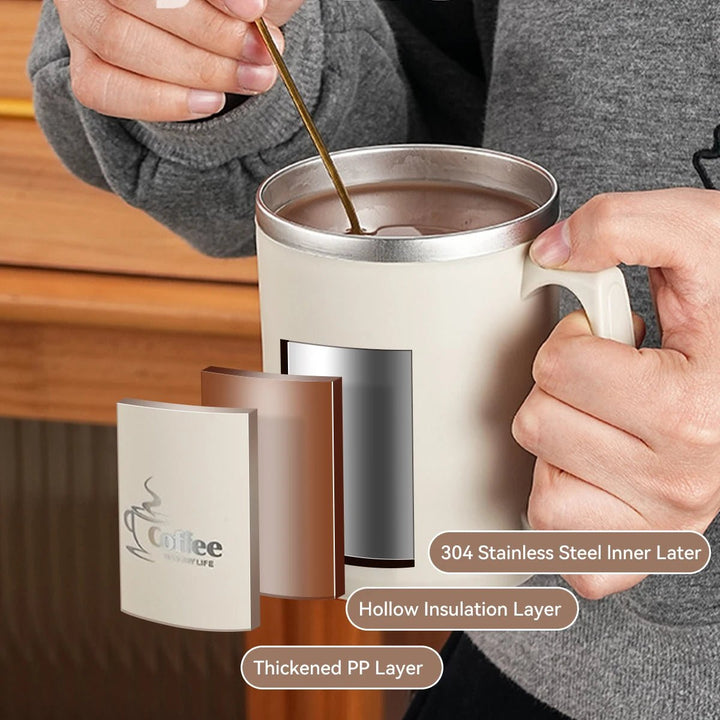 Mug isotherme inox 304ml kaki avec double paroi pour café ou thé