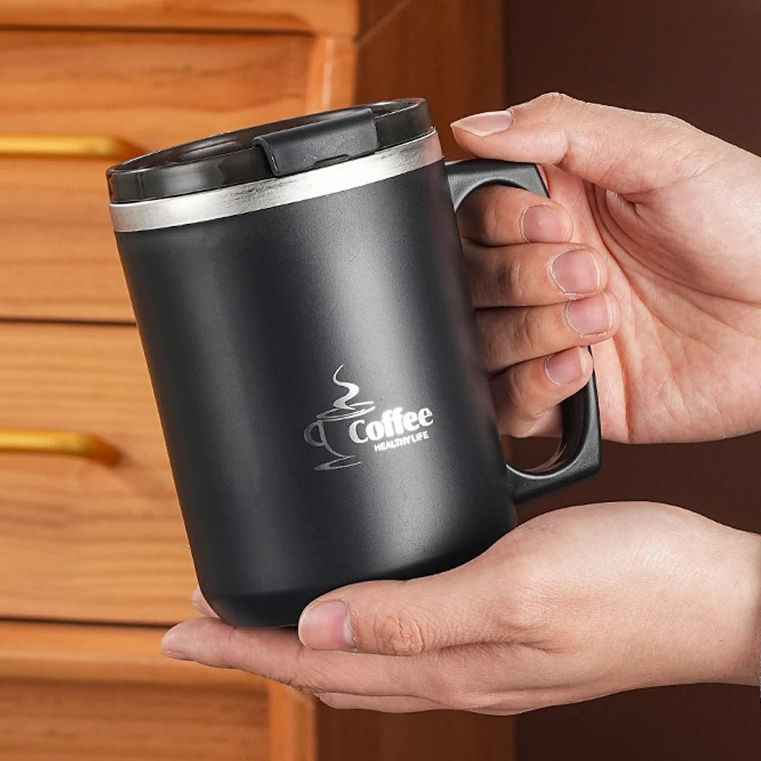 Mug inox 304ml kaki avec double paroi pour café, thé ou infusion