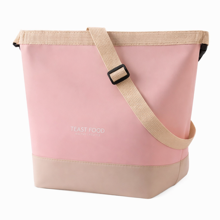 Sac repas isotherme rose pour femme, léger et tendance pour le déjeuner au travail FrescoLunch fond blanc
